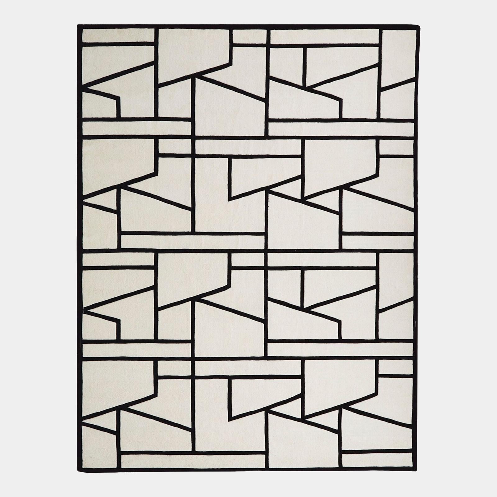 Global Views Ivory Black Zig Zag Rug