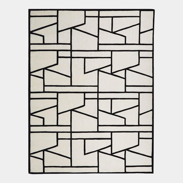 Global Views Ivory Black Zig Zag Rug
