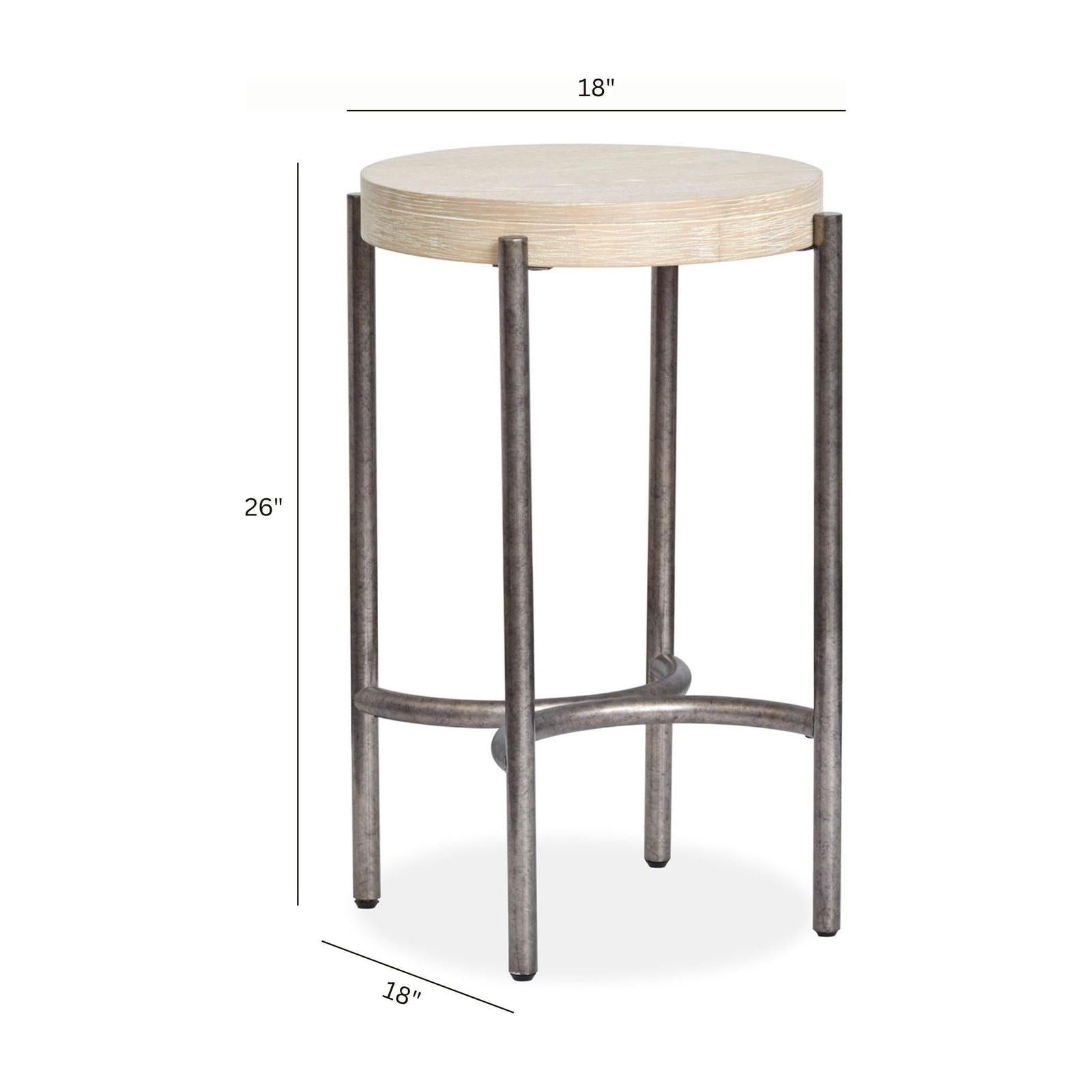 Magnussen Home Jennings Edgecomb Grey And Weathered Antique Nickel Round Accent Table