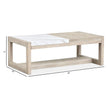 Magnussen Home Preston Gallery Buff And Antique Silver Rectangular Cocktail Table