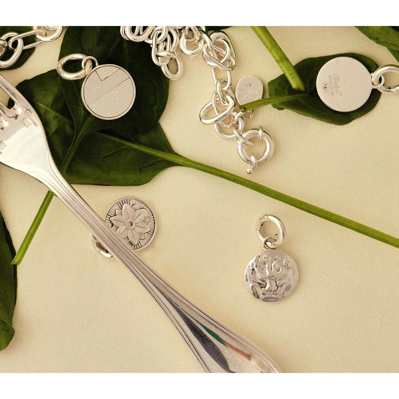 Christofle Chri-Chri Sterling Silver Medal  With Snape Hook Peau De Lion