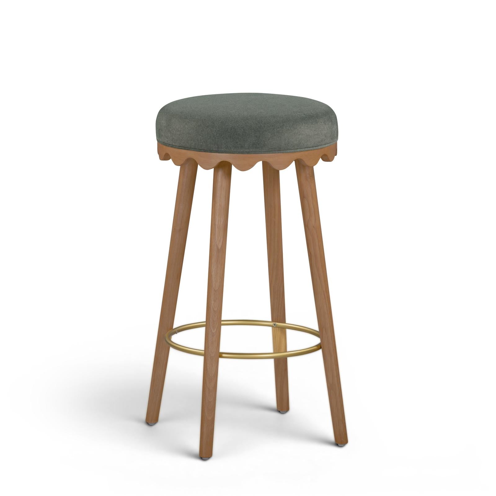TOV Furniture Oodle Performance Vegan Mohair Bar Stool