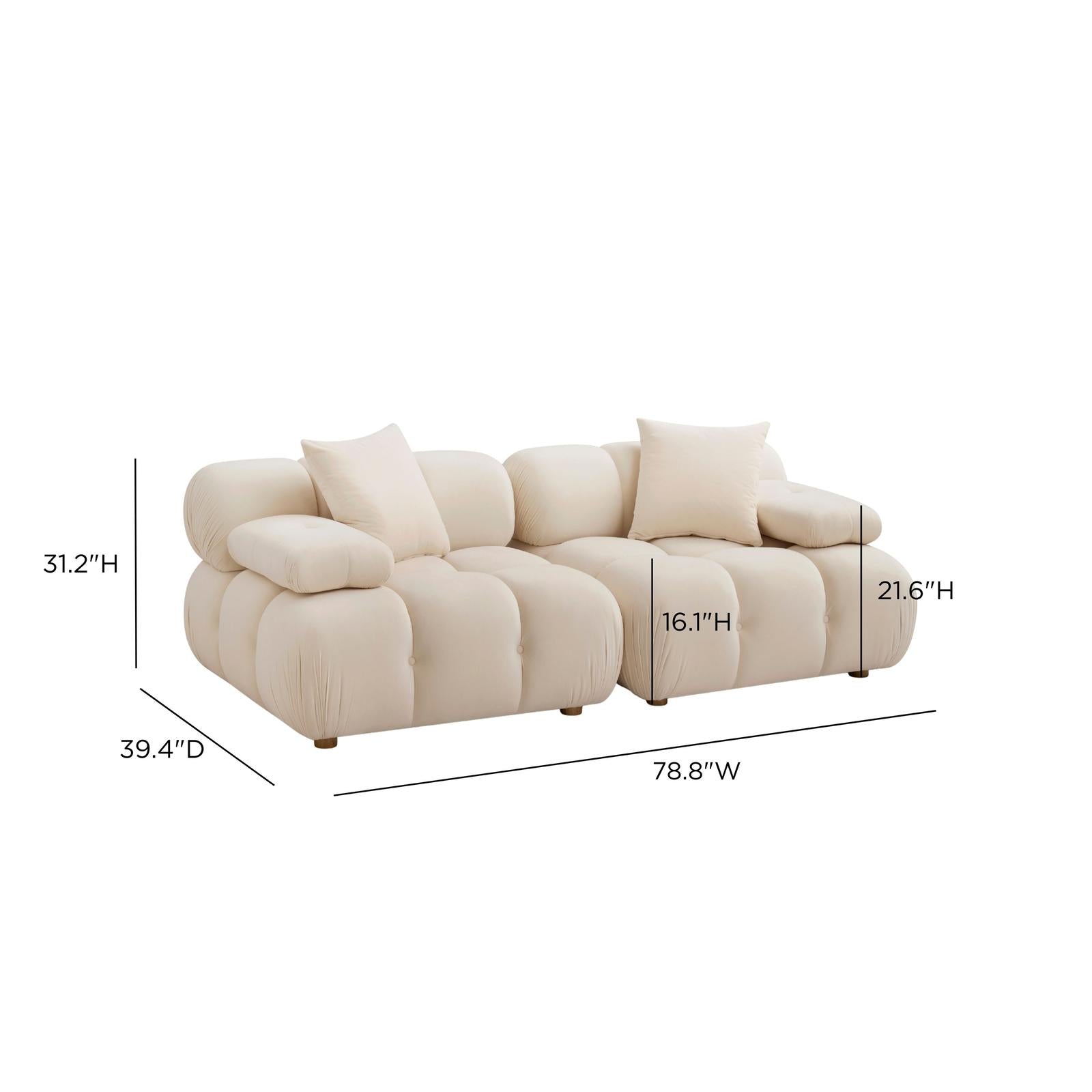 TOV Furniture Calliope Modular Loveseat