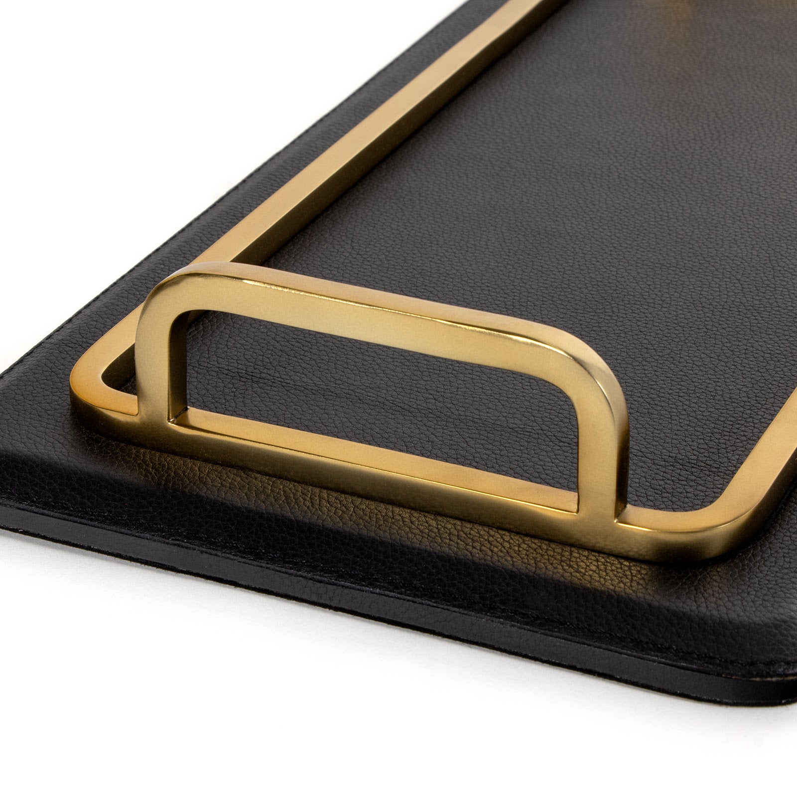 Greyson Leather Natural Brass Rectangle Tray