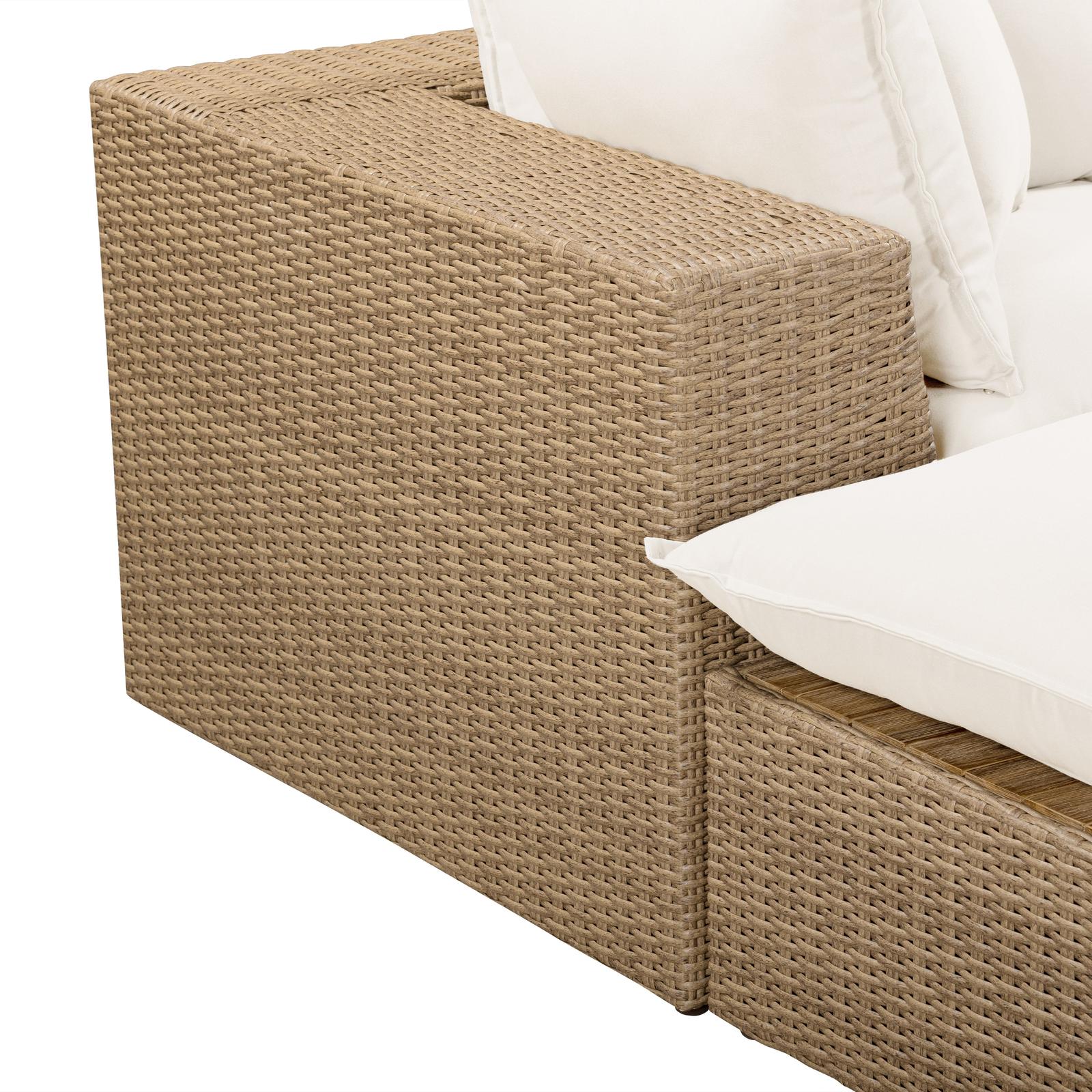 TOV Furniture Cali 4-Piece Performance Fabric & Wicker Outdoor Sectional