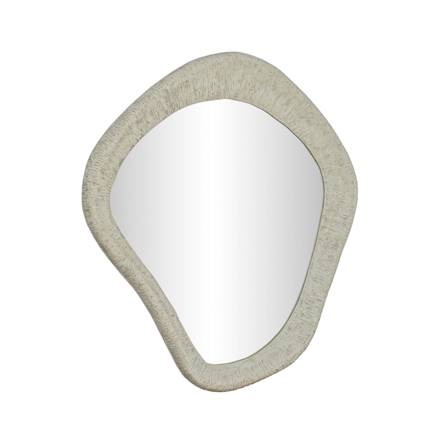 TOV Furniture Orpheus 35"X31" Ribbed Faux Stone Wall Mirror
