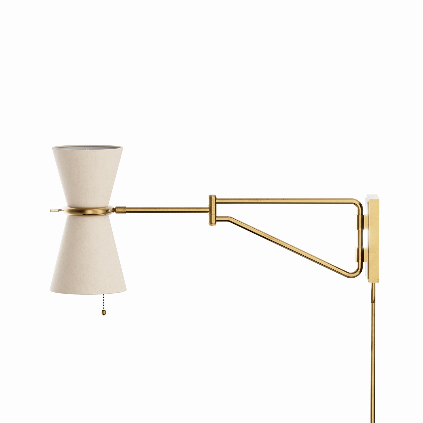 Gable Antique Natural Brass Swing Arm Sconce