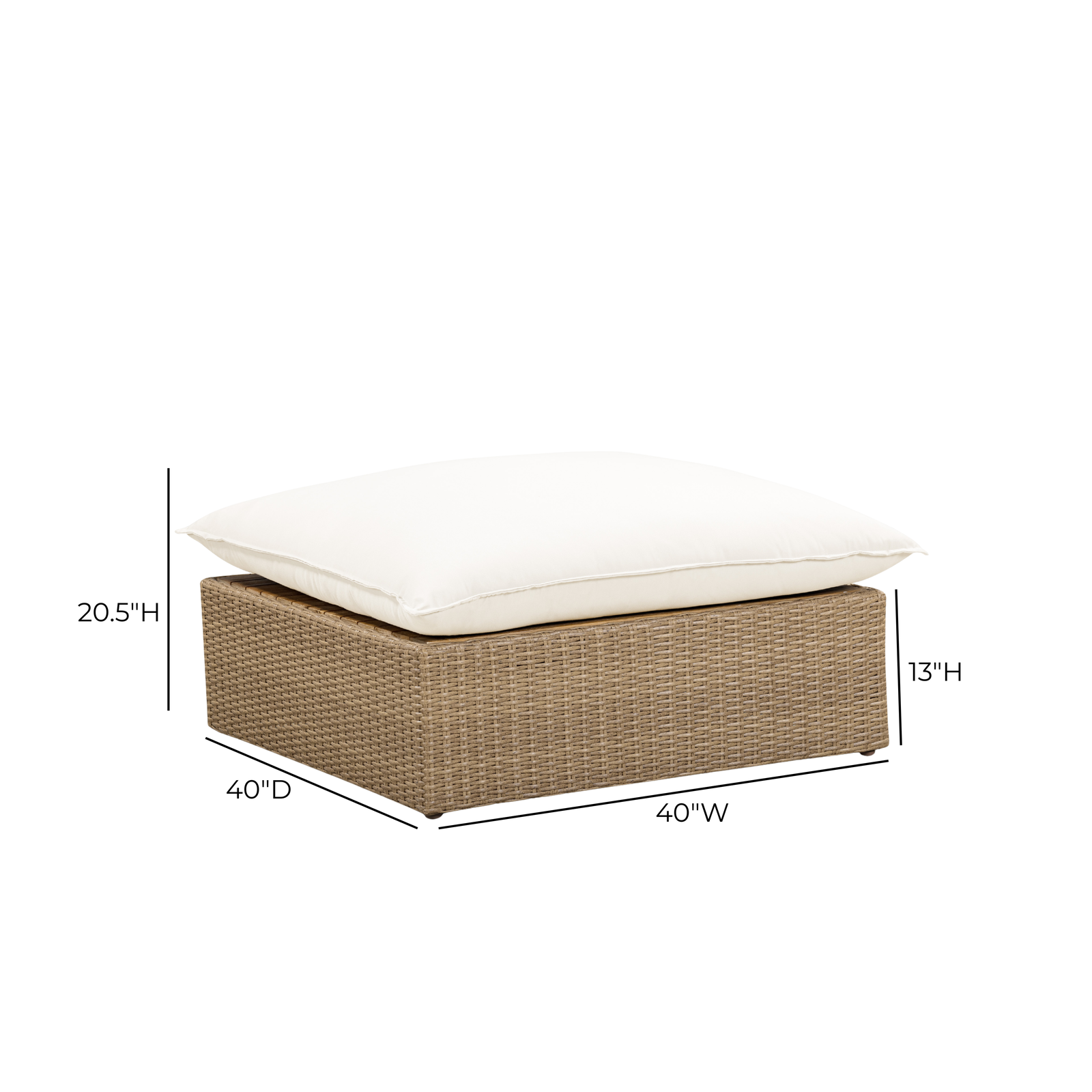 TOV Furniture Cali Performance Fabric & Wicker Outdoor Modular Components
