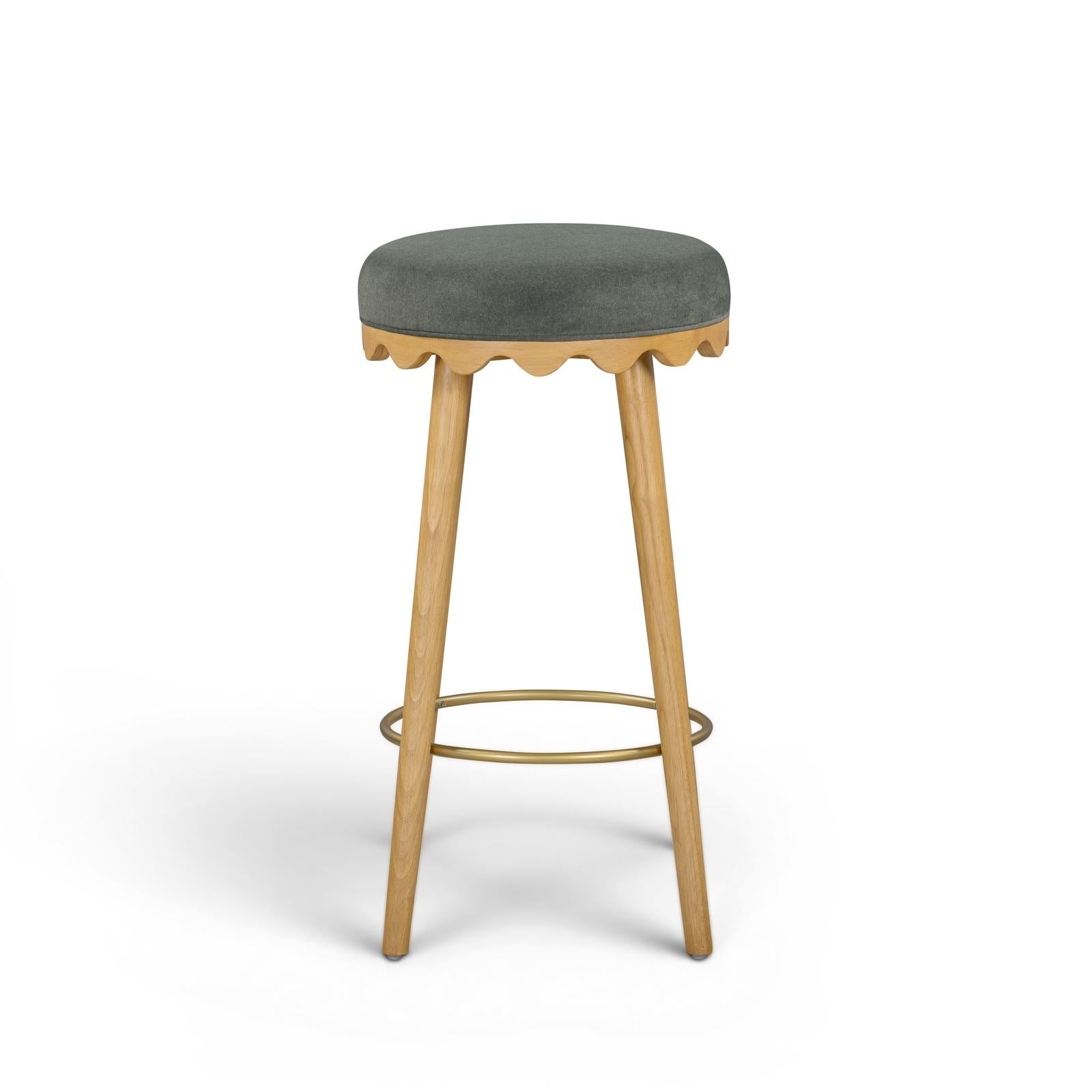TOV Furniture Oodle Performance Vegan Mohair Bar Stool