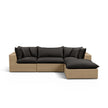 TOV Furniture Cali 4-Piece Performance Fabric & Wicker Outdoor Sectional