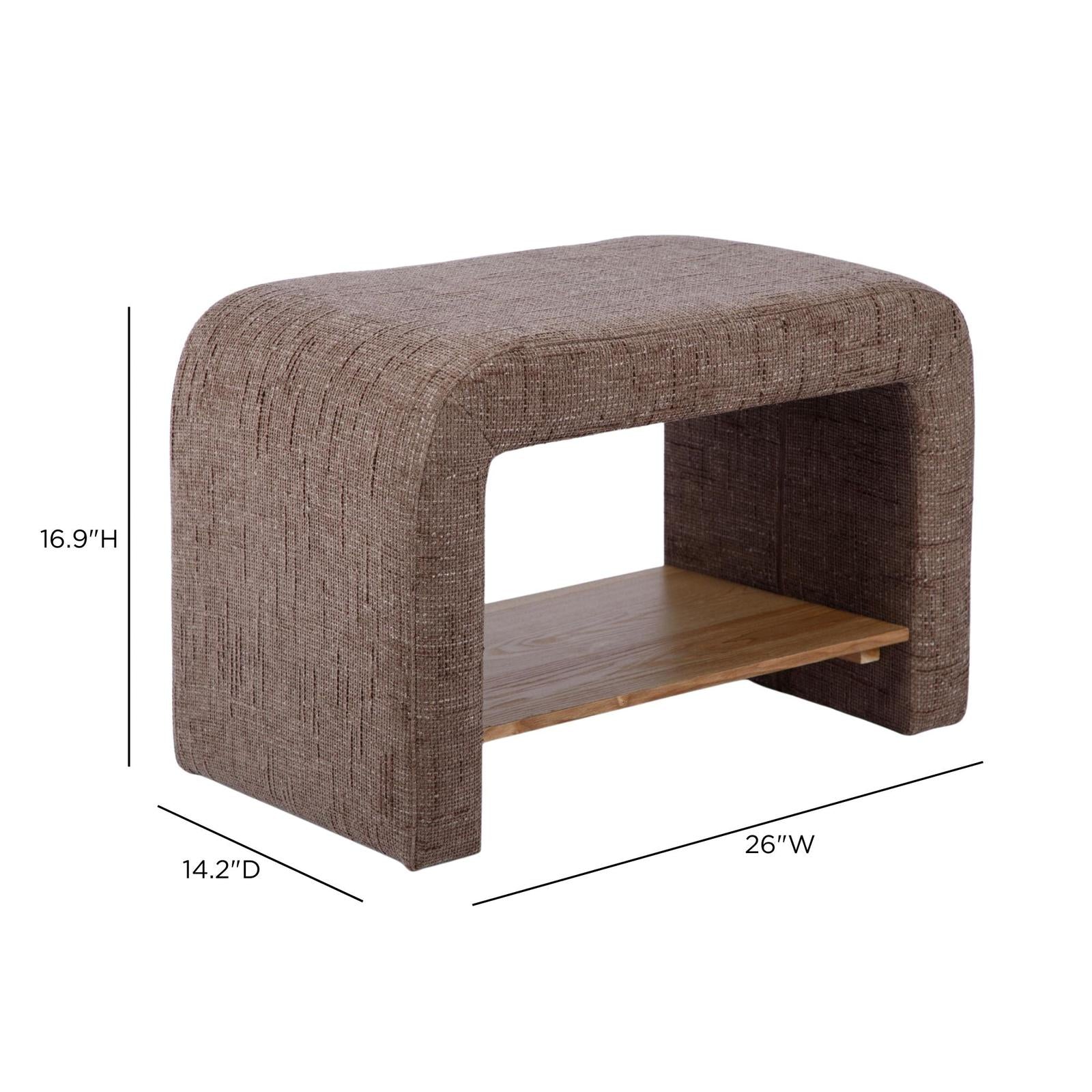 TOV Furniture Alvie Railroad Chenille Storage Side Table