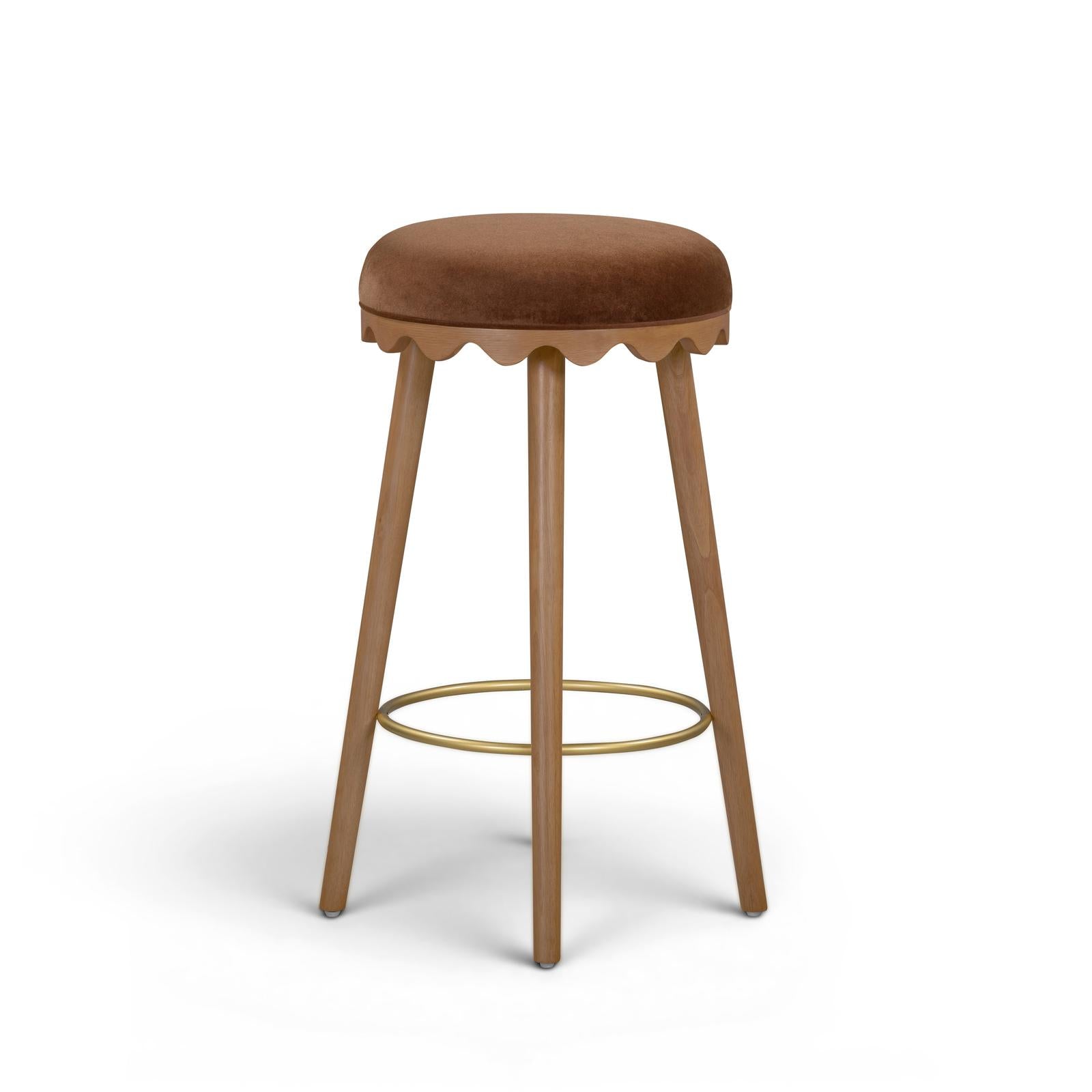 TOV Furniture Oodle Performance Vegan Mohair Bar Stool