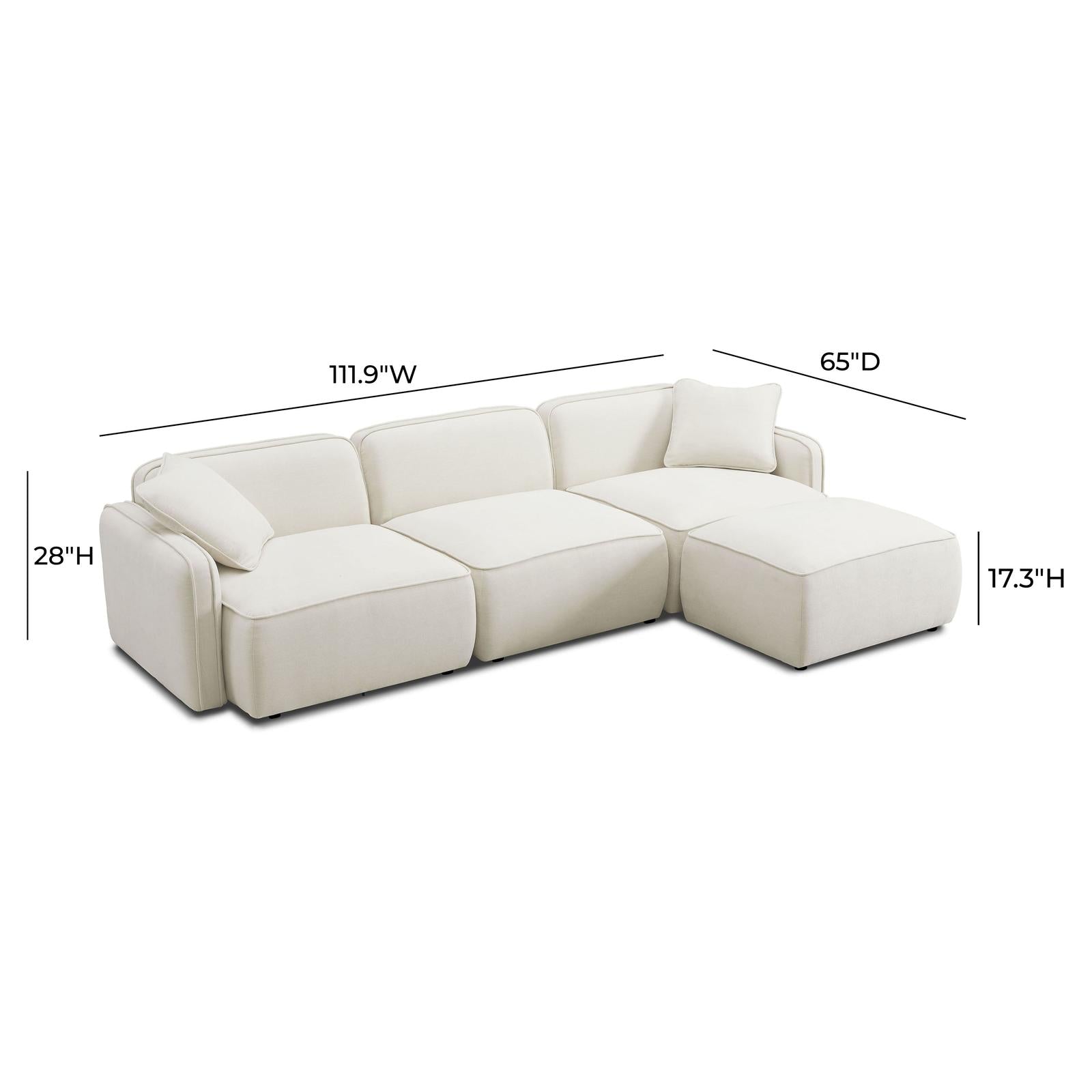 TOV Furniture Travie 4-Piece Modular Sectional