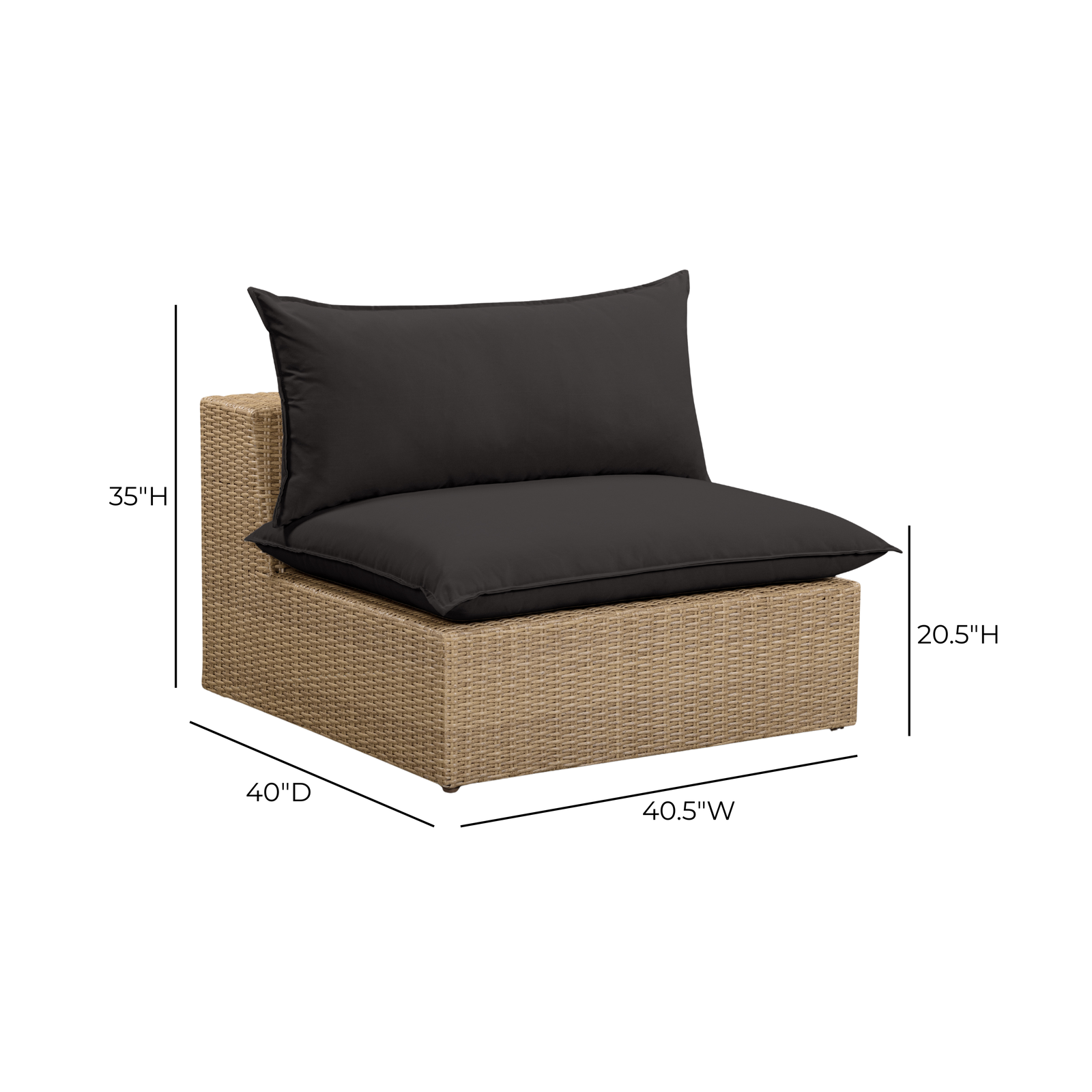 TOV Furniture Cali Performance Fabric & Wicker Outdoor Modular Components