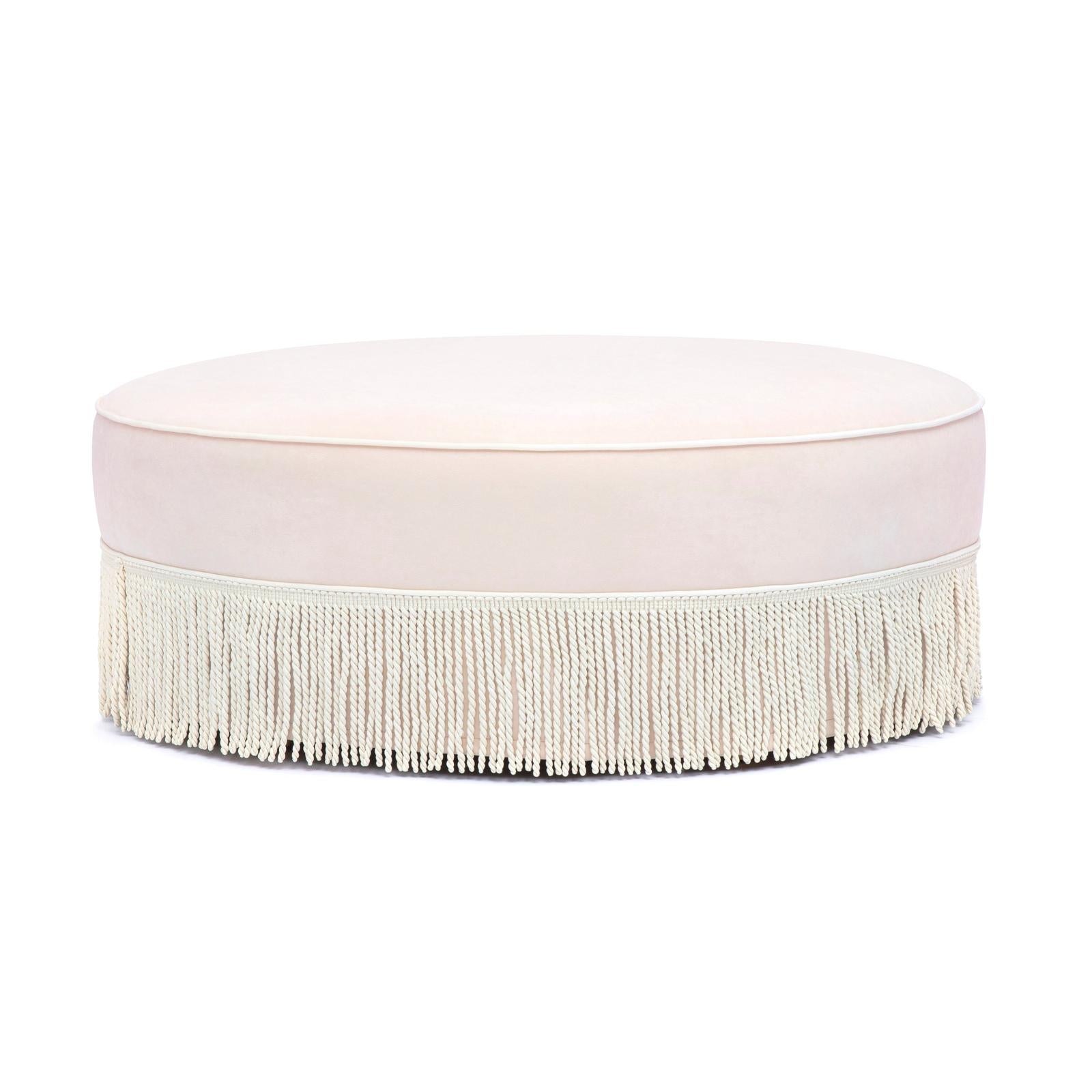 TOV Furniture Tassy Tasseled Round Ottoman