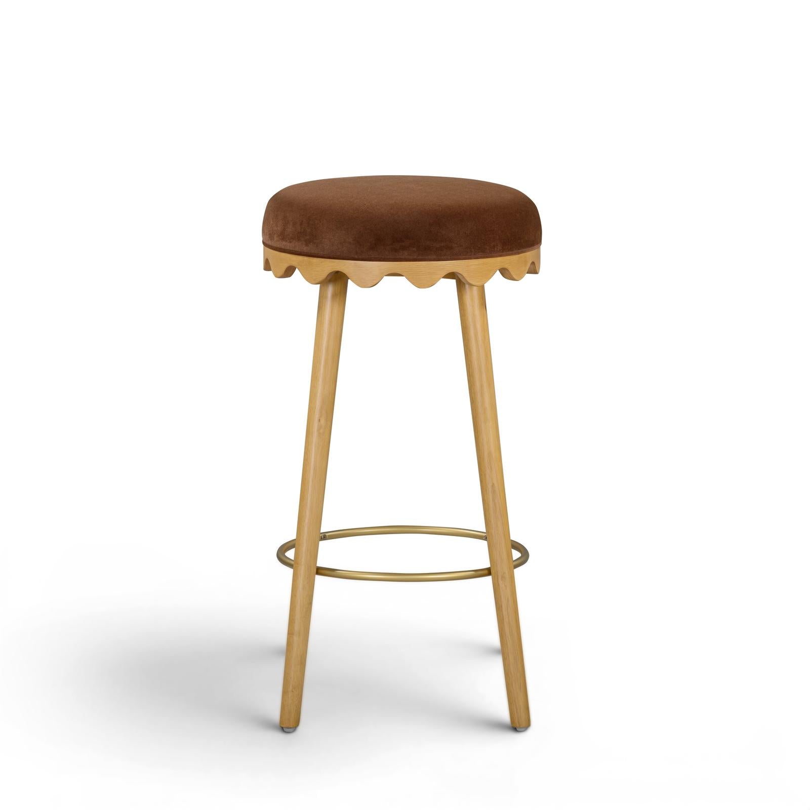 TOV Furniture Oodle Performance Vegan Mohair Bar Stool
