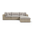 TOV Furniture Cali 4-Piece Performance Fabric & Wicker Outdoor Sectional
