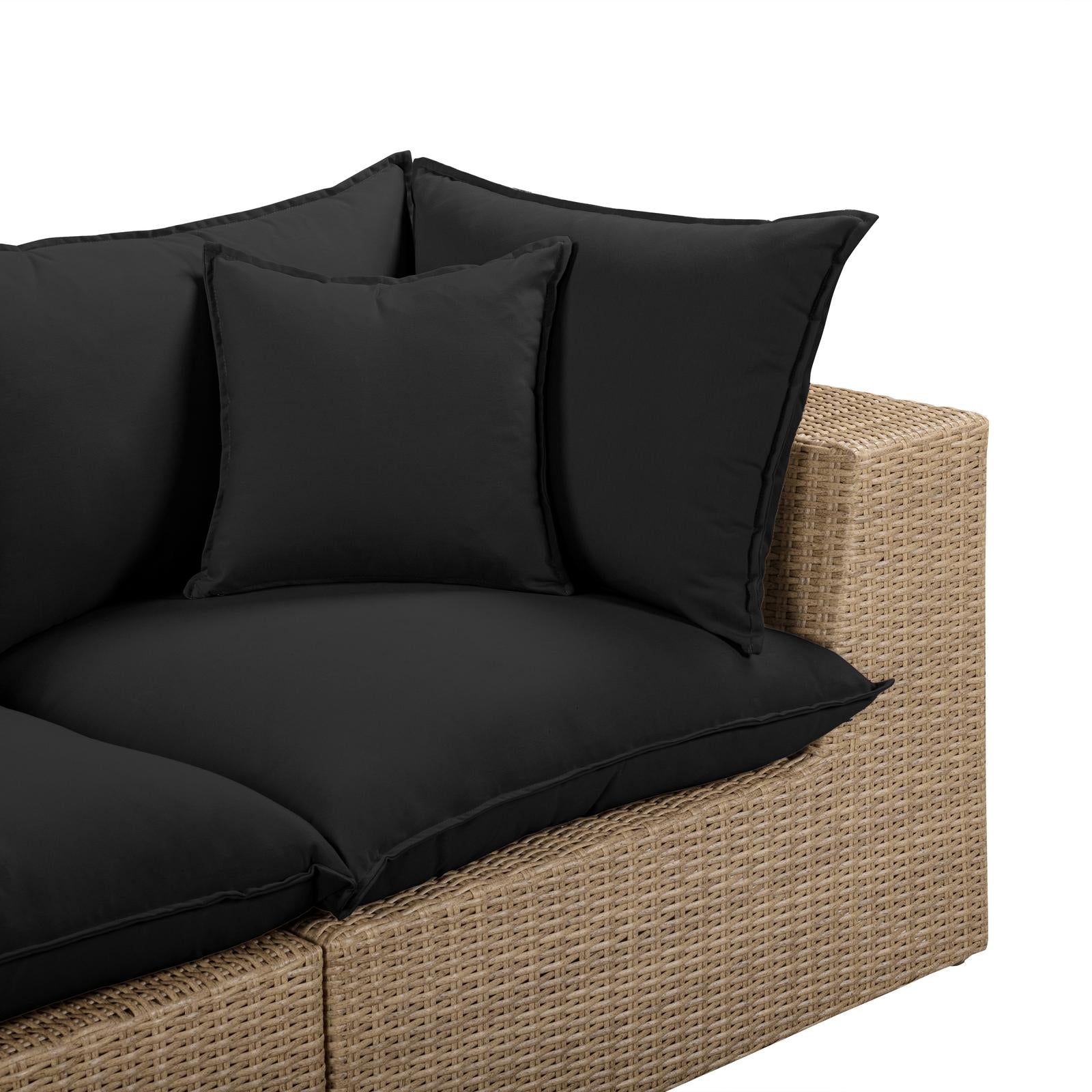 TOV Furniture Cali 4-Piece Performance Fabric & Wicker Outdoor Sectional