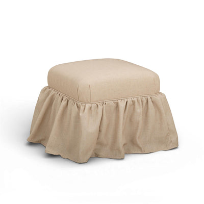 TOV Furniture Gertrude Yellow Gingham Performance Linen Skirted Ottoman