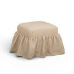 TOV Furniture Gertrude Yellow Gingham Performance Linen Skirted Ottoman