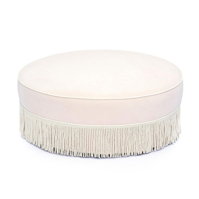 TOV Furniture Tassy Tasseled Round Ottoman