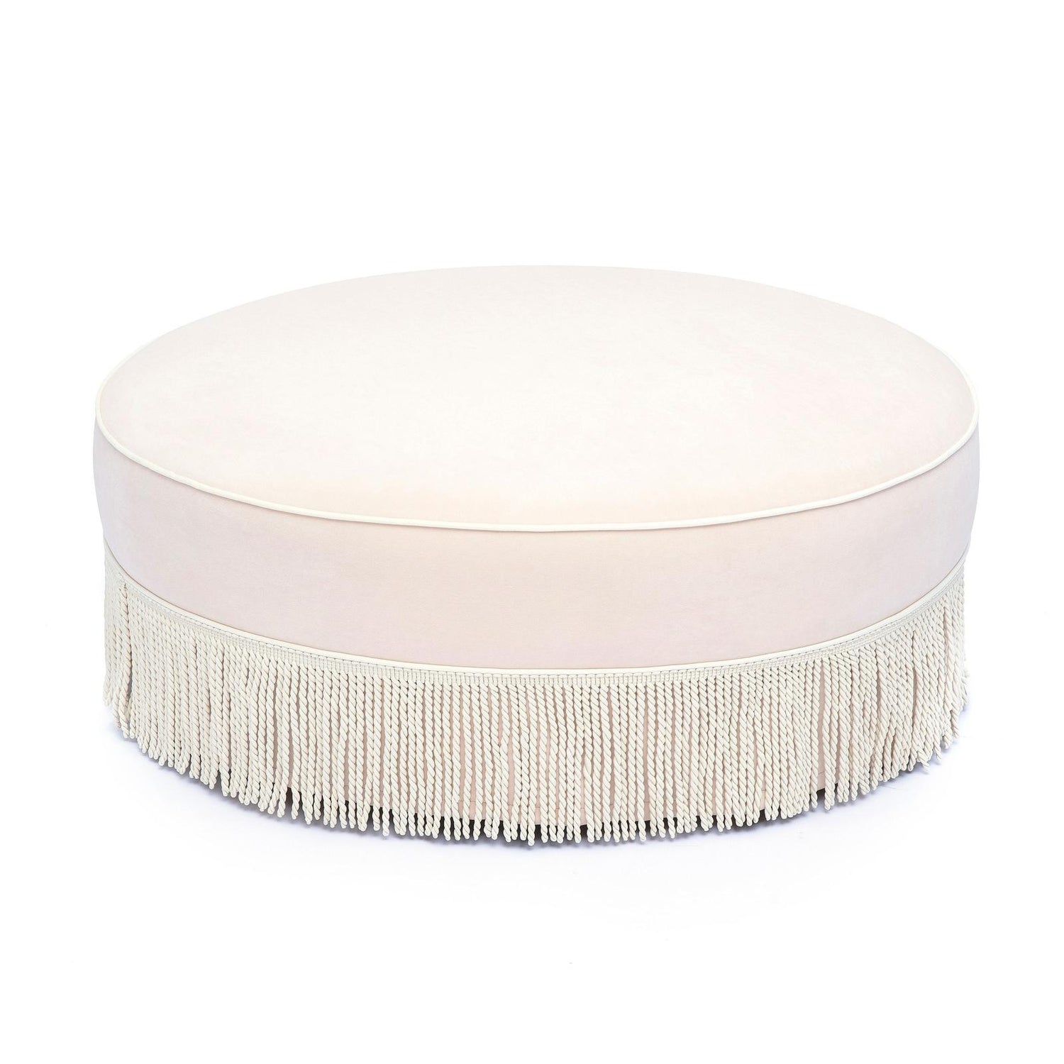 TOV Furniture Tassy Tasseled Round Ottoman
