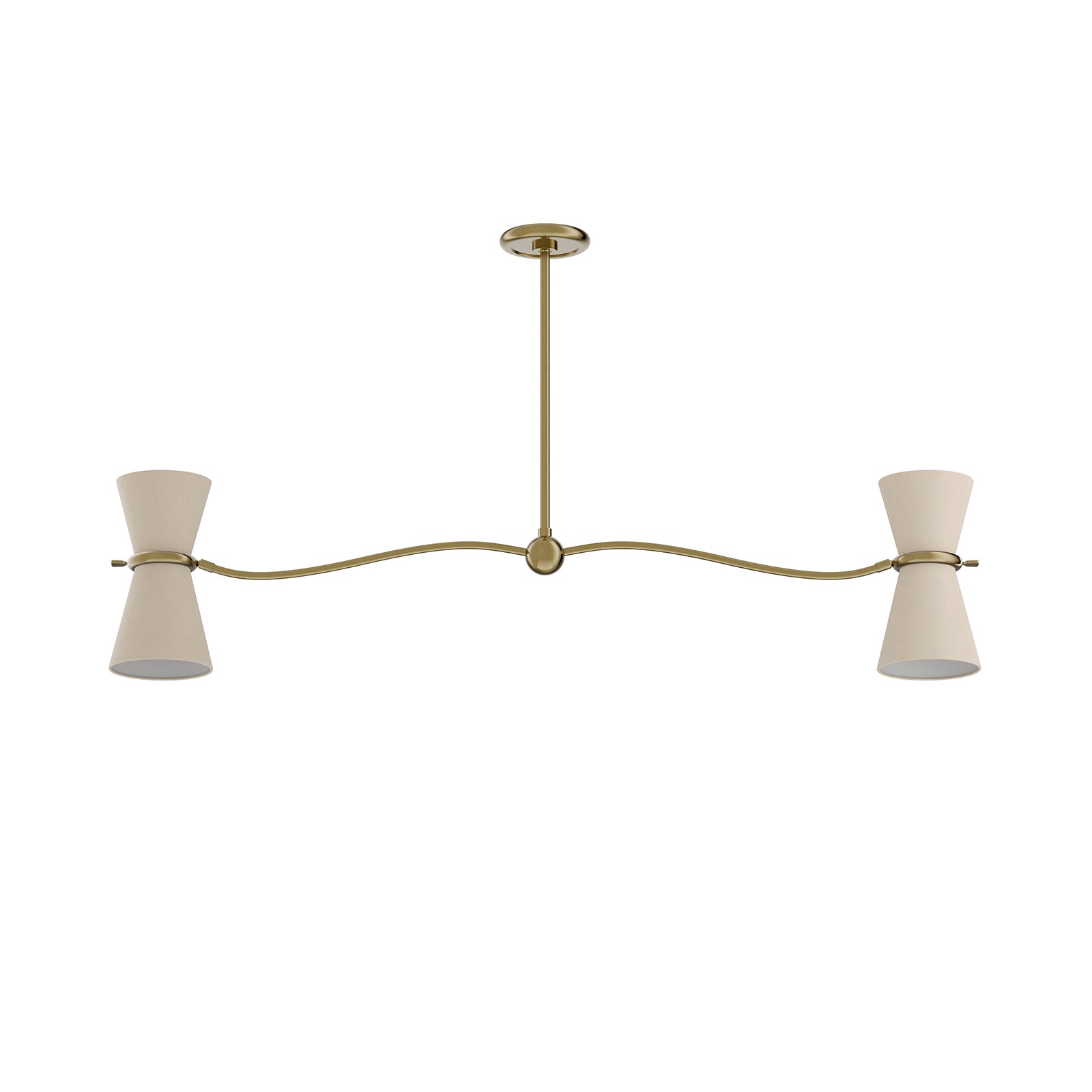Gable Antique Natural Brass Linear Chandelier