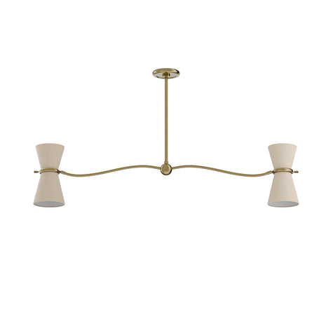Gable Antique Natural Brass Linear Chandelier