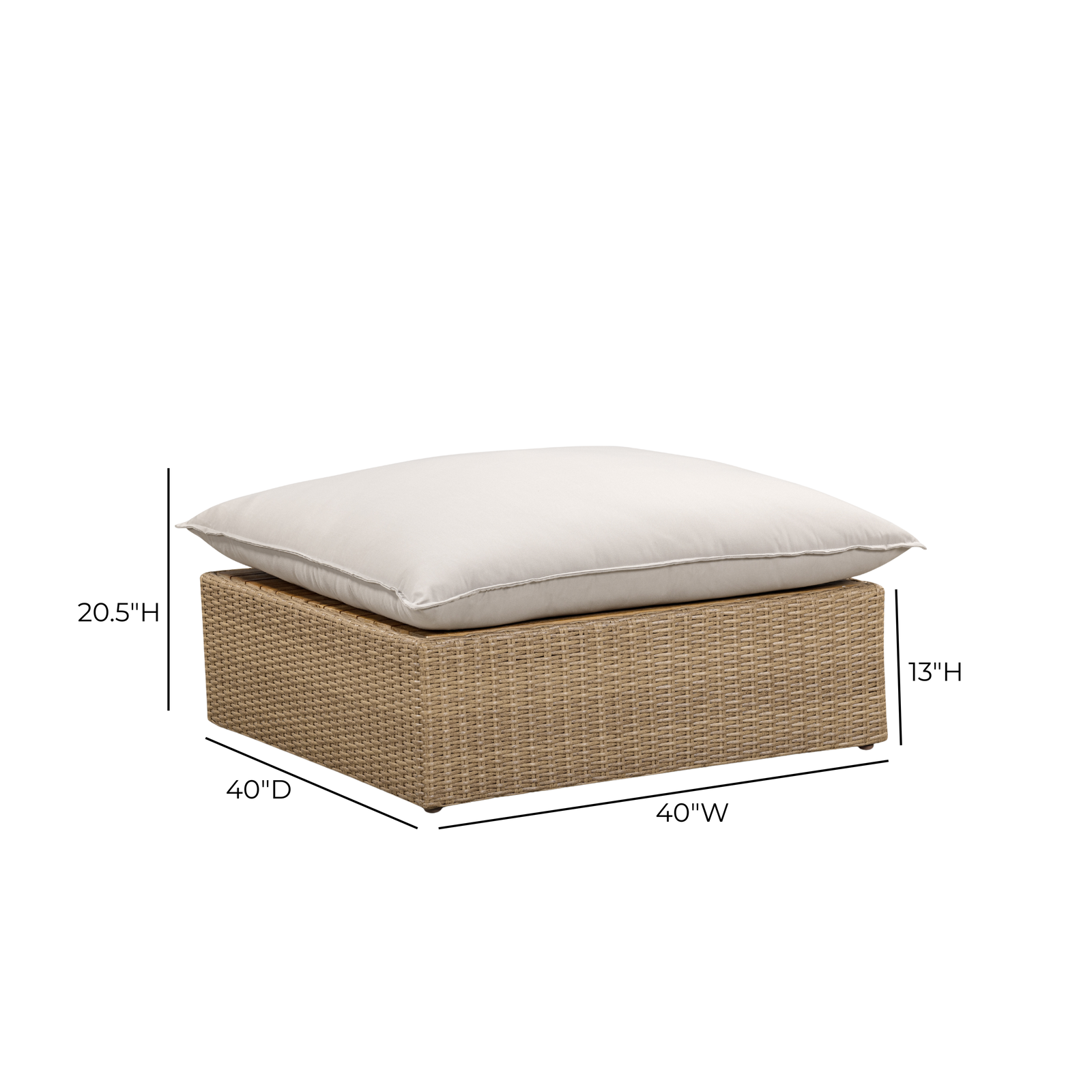 TOV Furniture Cali Performance Fabric & Wicker Outdoor Modular Components