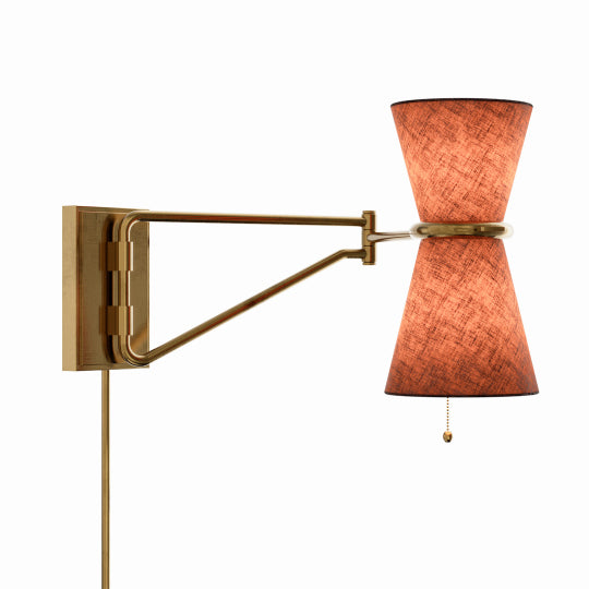 Gable Antique Natural Brass Swing Arm Sconce
