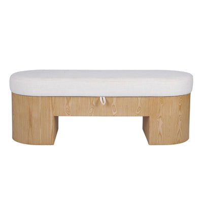 TOV Furniture Poppi 49" Cream Performance Fabric Storage Bench