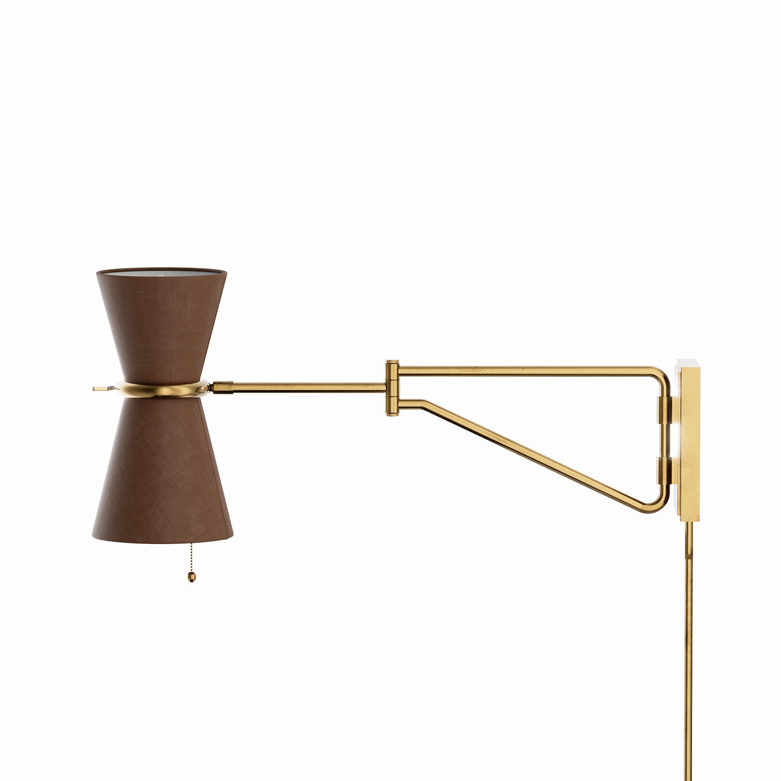 Gable Antique Natural Brass Swing Arm Sconce