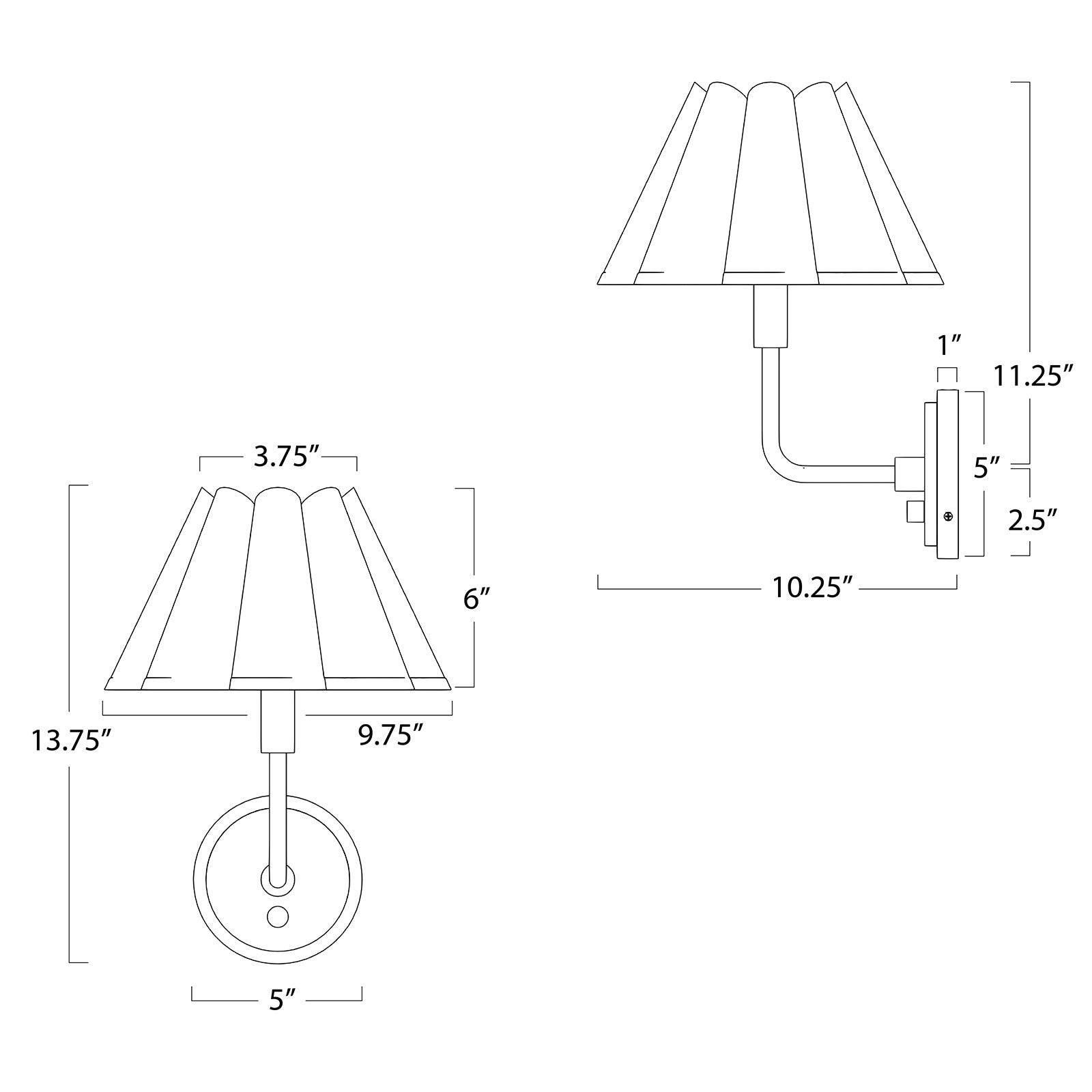 Polly Natural Brass Single Sconce