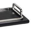 Greyson Leather Polished Nickel Rectangle Tray