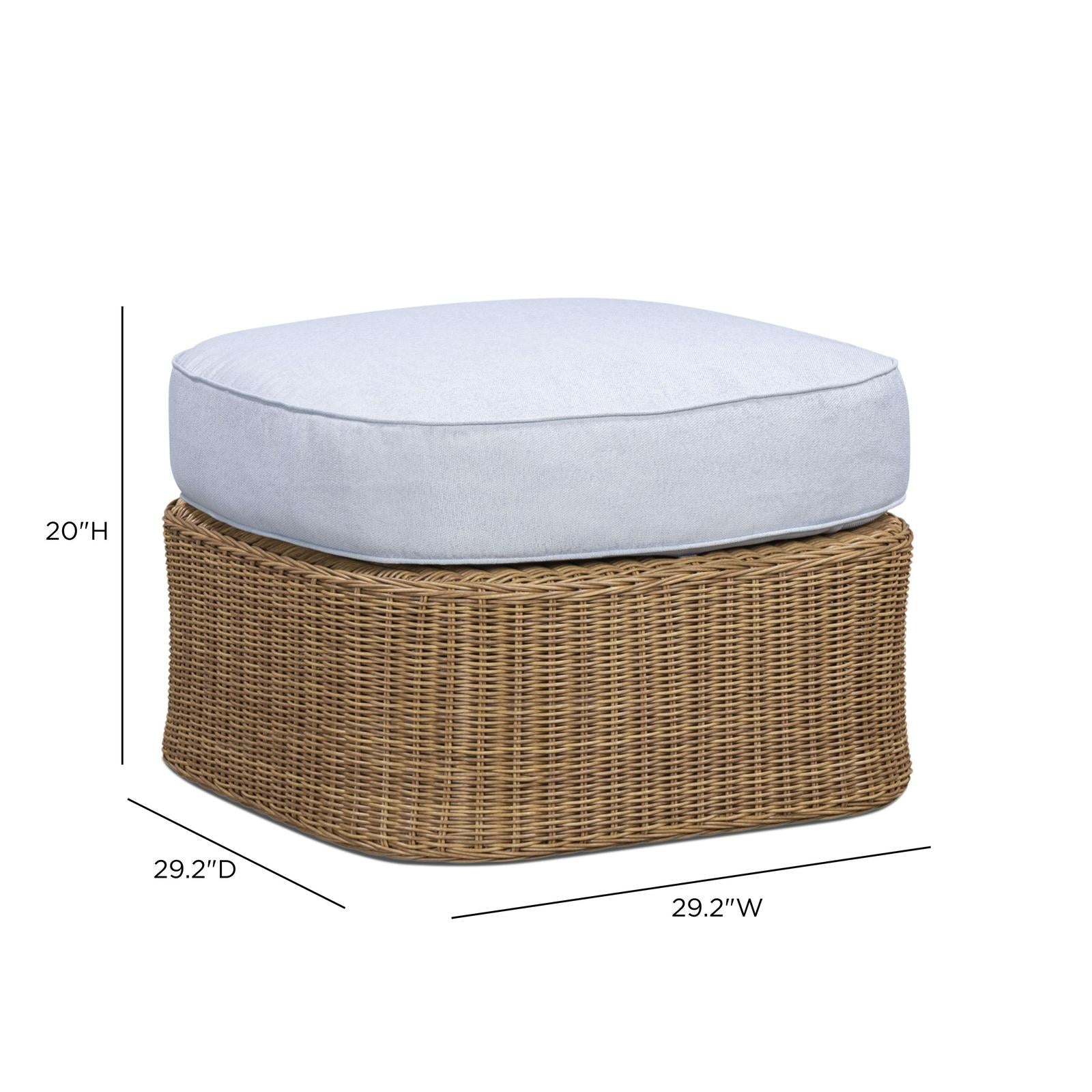 TOV Furniture Axel Boucle Outdoor Ottoman