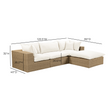 TOV Furniture Cali 4-Piece Performance Fabric & Wicker Outdoor Sectional