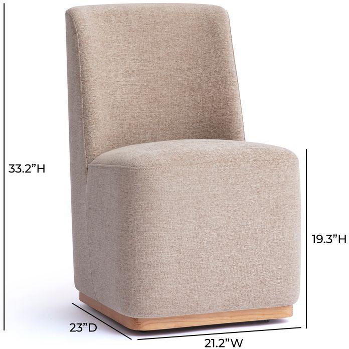 TOV Furniture Melissa Performance Fabric Rolling Dining Chair