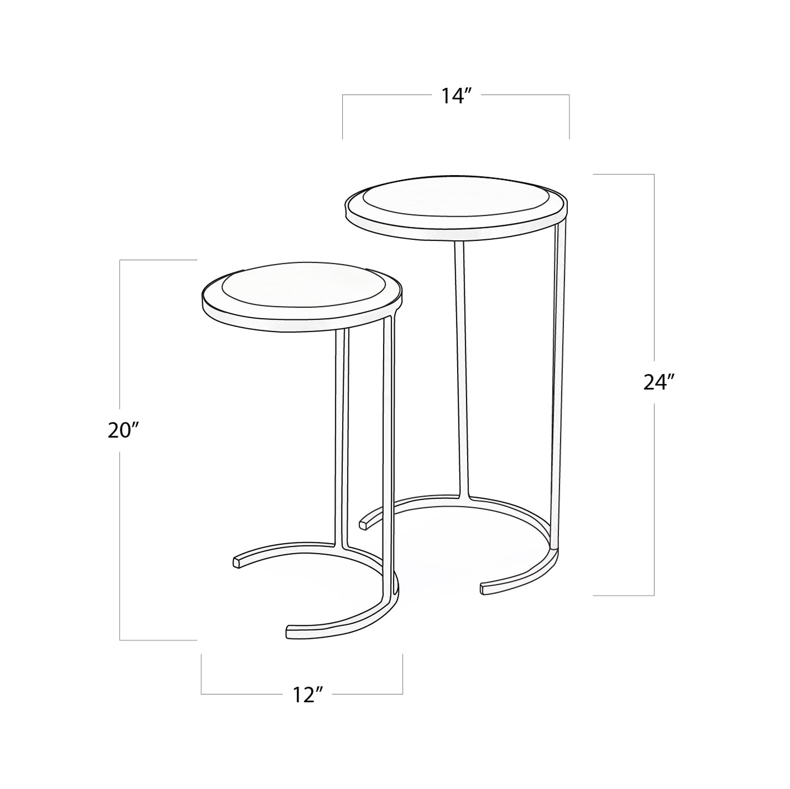 Regina Andrew Bone Veneer Nesting Tables