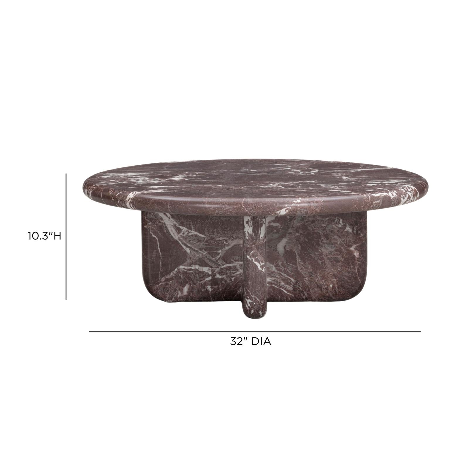 TOV Furniture Juju Faux Marble Indoor/Outdoor Round Coffee Table (24