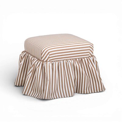 TOV Furniture Gertrude Striped Performance Linen Skirted Ottoman