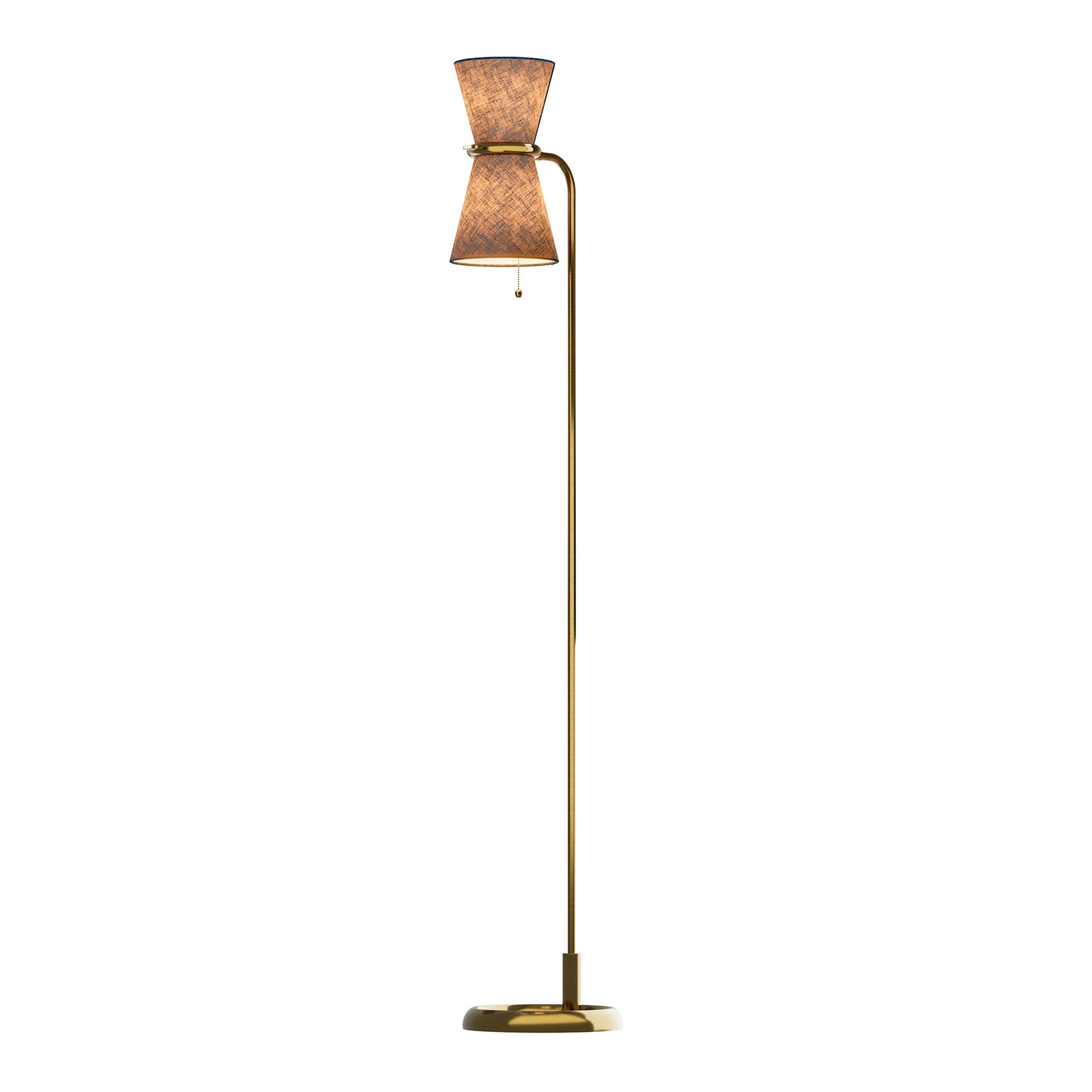Gable Antique Natural Brass Floor Lamp