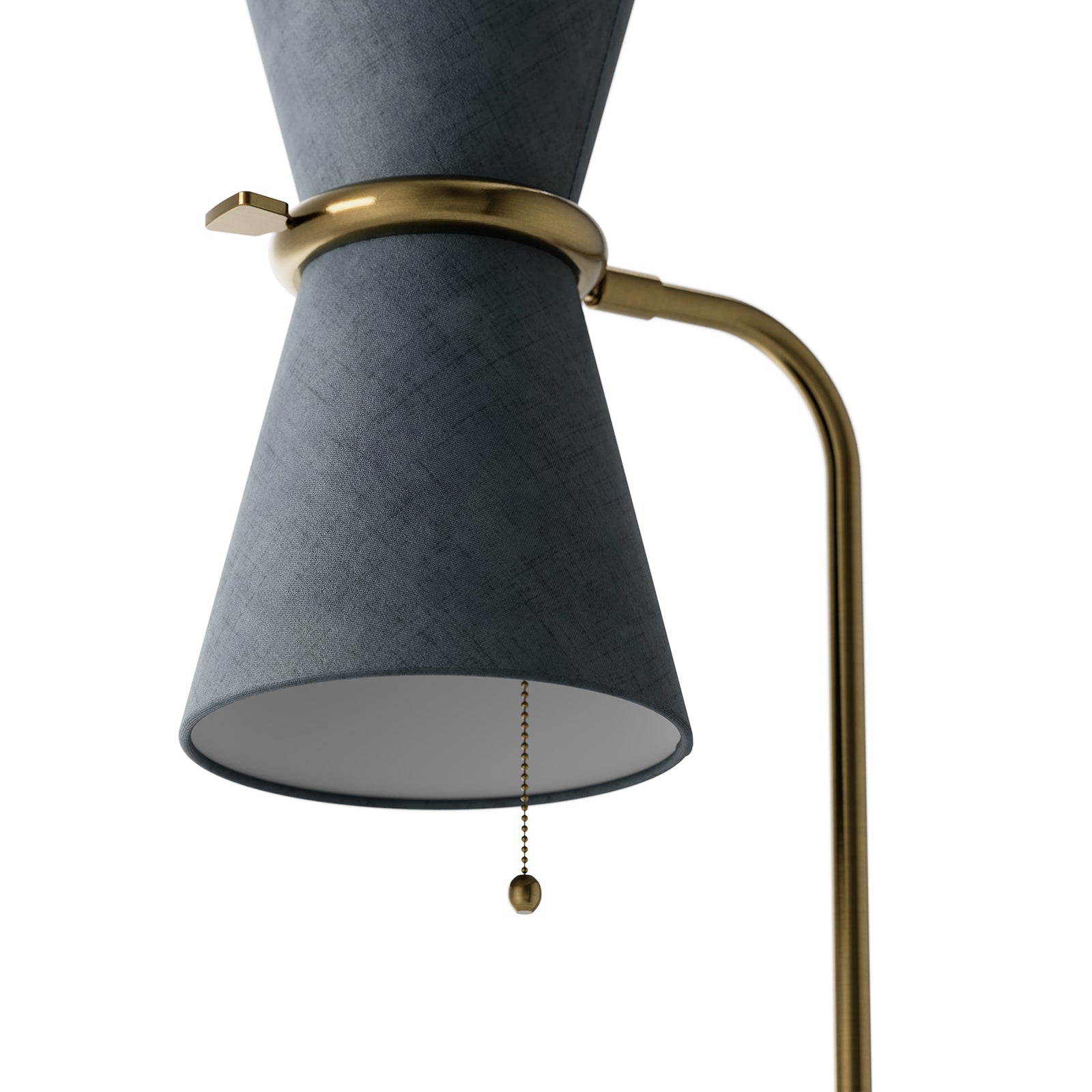 Gable Antique Natural Brass Floor Lamp