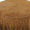 TOV Furniture Daphne Round Suede Fringe Ottoman