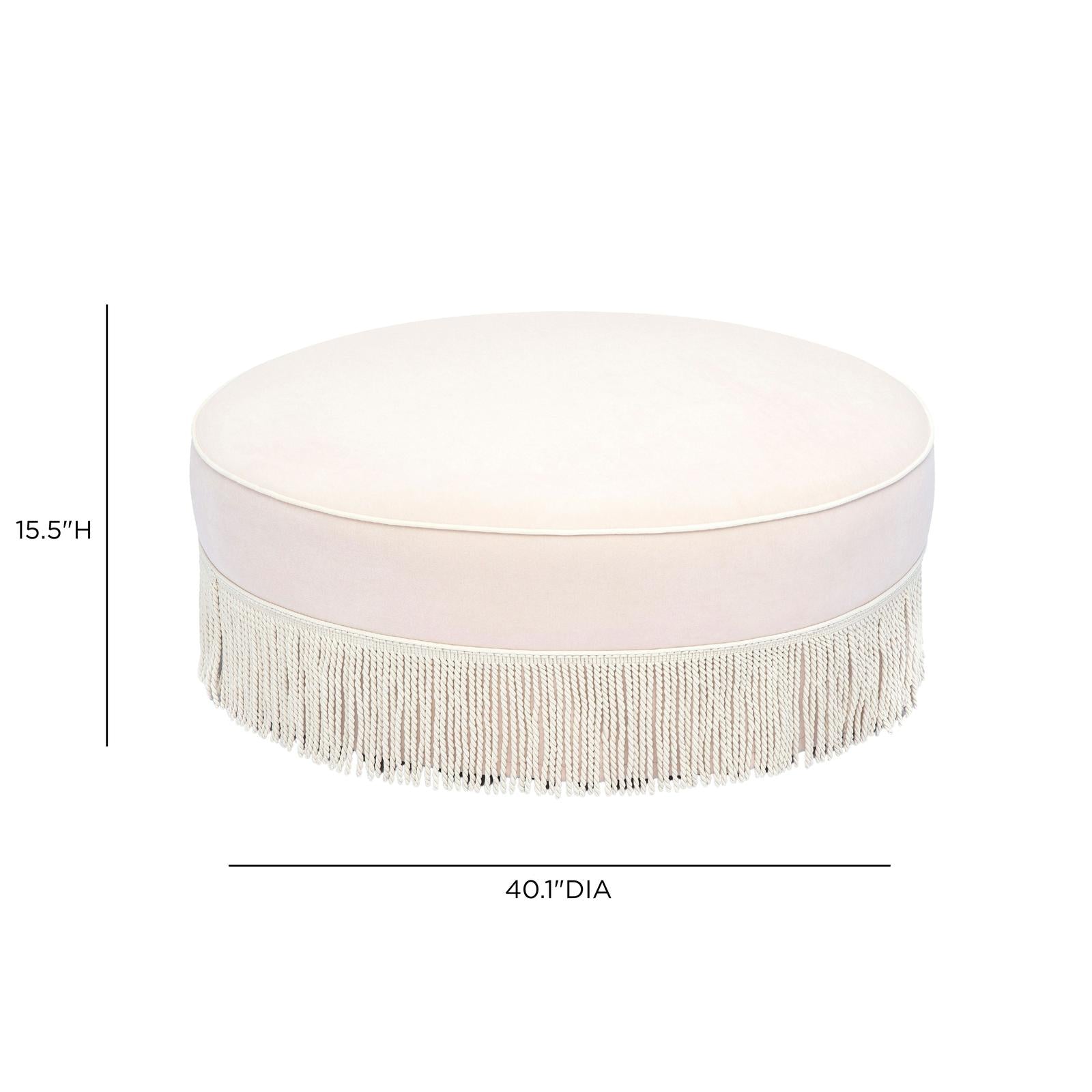 TOV Furniture Tassy Tasseled Round Ottoman
