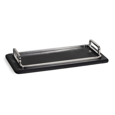 Regina Andrew Greyson Leather Polished Nickel Rectangle Ty