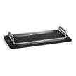 Greyson Leather Polished Nickel Rectangle Tray