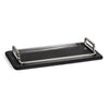 Greyson Leather Polished Nickel Rectangle Tray