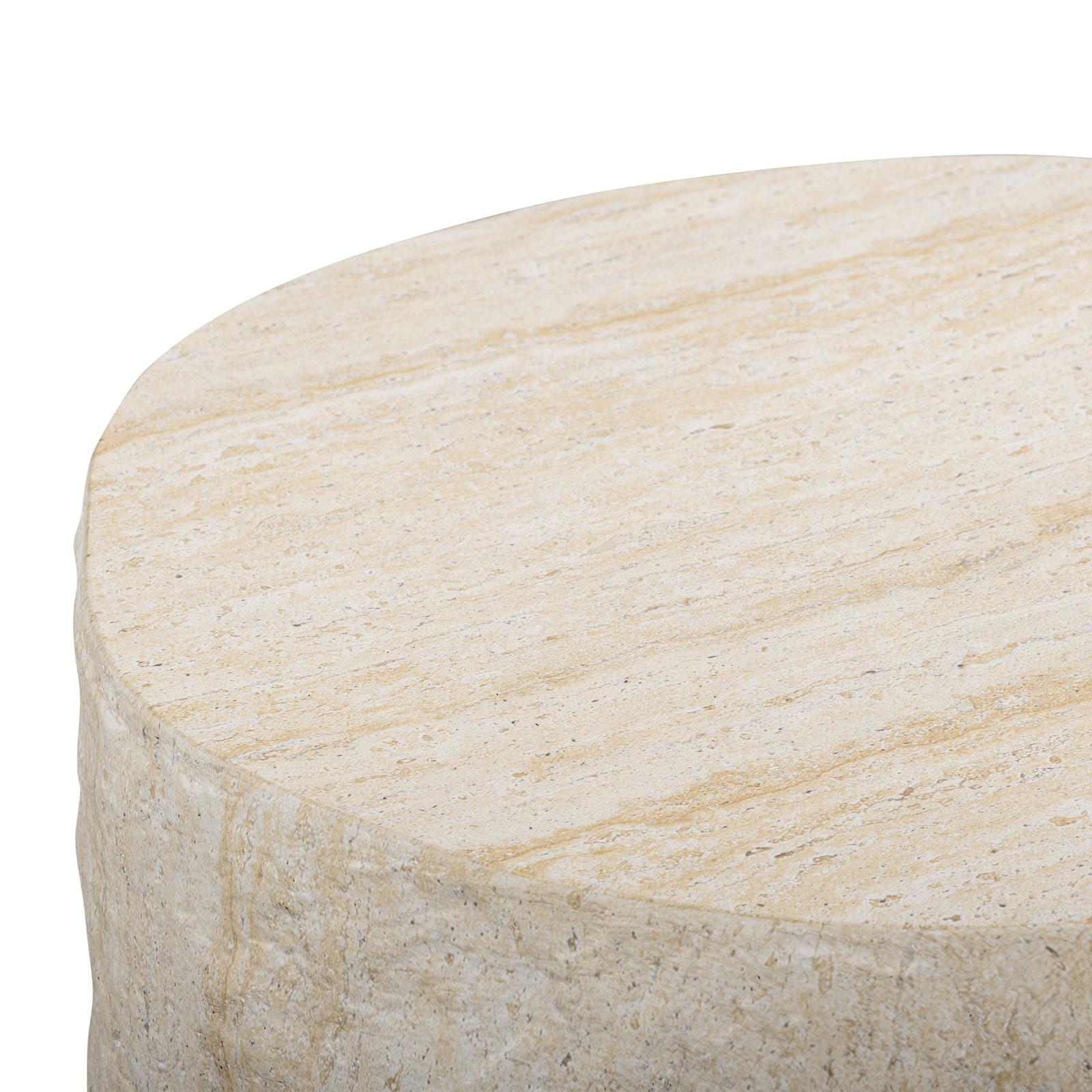 TOV Furniture Roxanne Faux Travertine Indoor/Outdoor Concrete Side Table