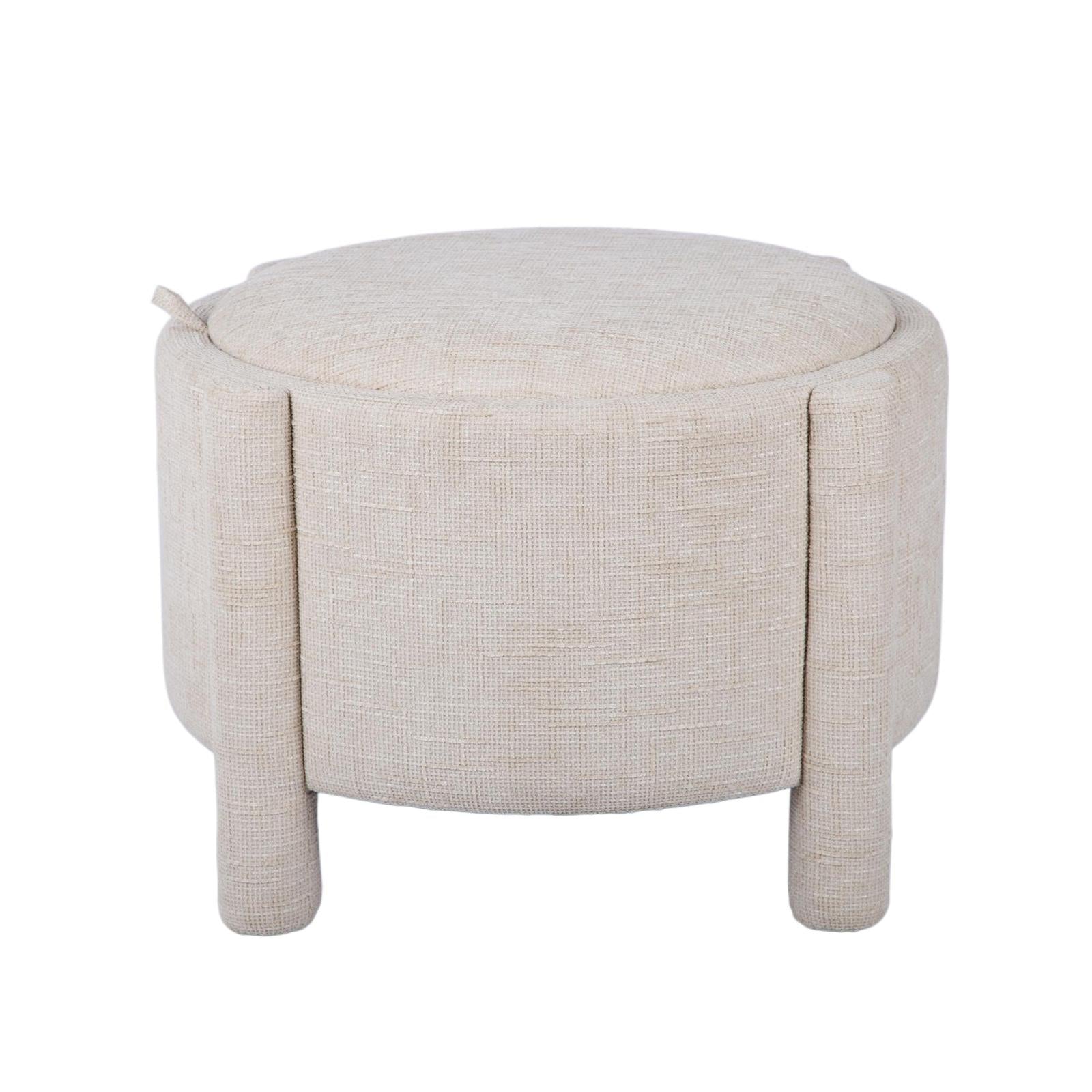 TOV Furniture Bellamy Railroad Chenille Storage Stool With Reversible Tray Top