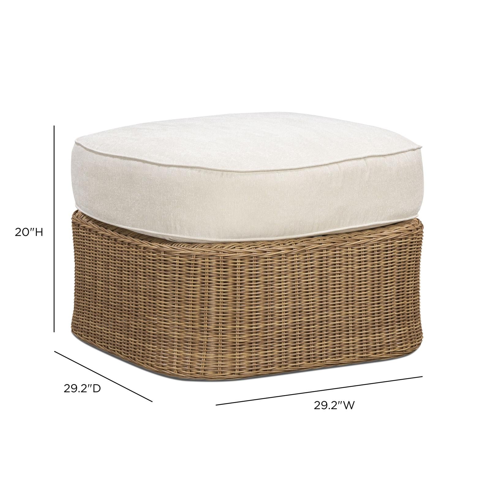TOV Furniture Axel Boucle Outdoor Ottoman